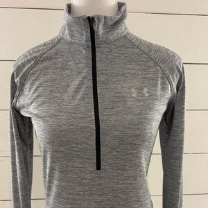 Under Armour Women's Heatgear Heathered Gray Half-Zip Sweatshirt